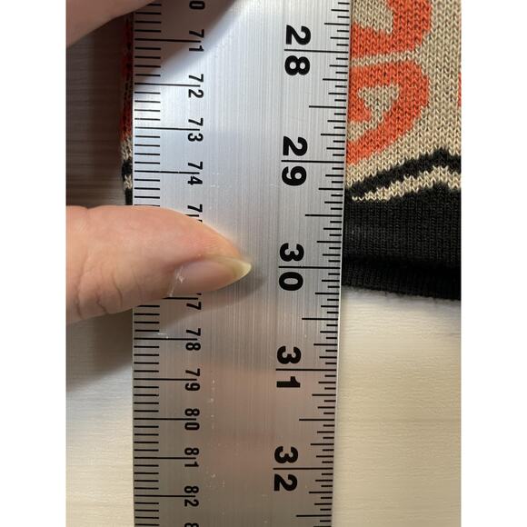 t/o Sweater Dress Womens XS Black Orange Beige Aztec Tribal Knit 3/4 Sleeve - Picture 4 of 10